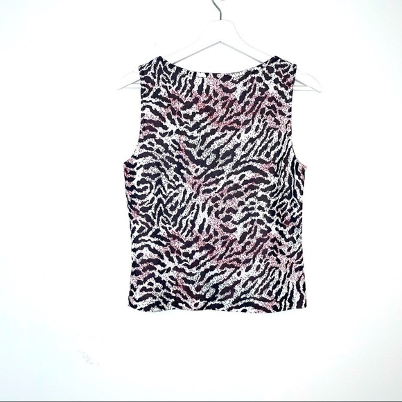 St. John Jacquard Knit Scoop Front Neck Shell 4 - Picture 2 of 5